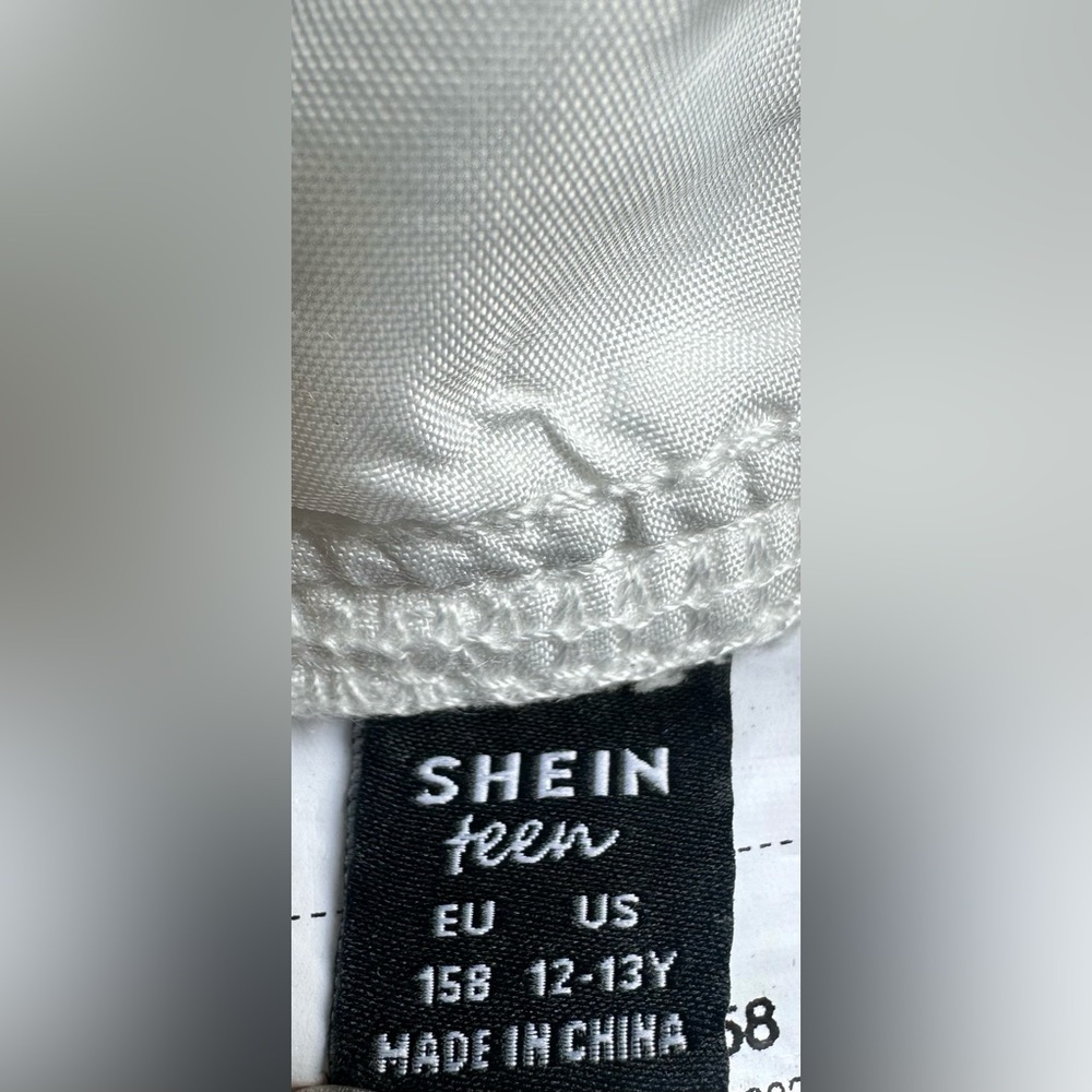 Shein TEEN white cotton tie up flare pants - Picture 4 of 5